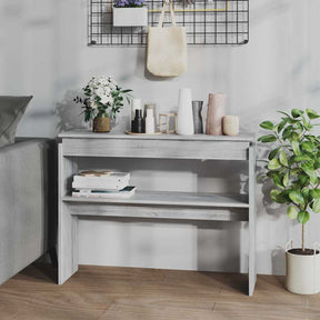 Vidaxl wandtafel 102x30x80 cm bewerkt hout grijs sonoma eikenkleurig