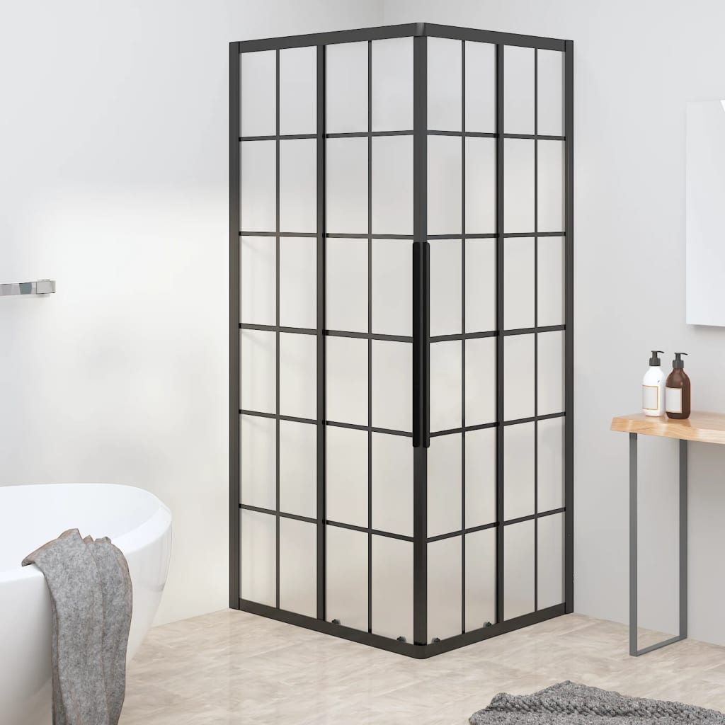 Vidaxl Duschkabine 90x70x180 cm mattes ESG Schwarz