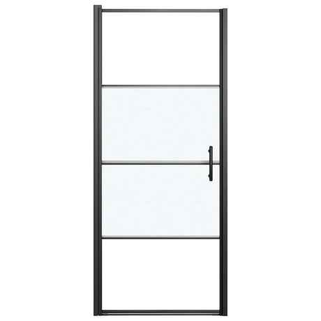 VIDAXL Duschtür Halb -mat 91x195 cm gehärtetes Glas schwarz
