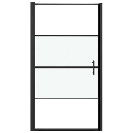 VIDAXL Duschtür Halb -mat 100x178 cm gehärtetes Glas schwarz