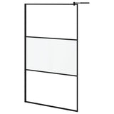 Vidaxl Walk-in Duschwand 115x195 cm Halfmat ESG-Glas Schwarz
