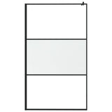 Vidaxl begehete Duschwand 115x195 cm MAT ESG Glas schwarz