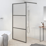 Vidaxl begehete Duschwand 115x195 cm MAT ESG Glas schwarz