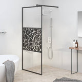 Vidaxx begehbare Duschabtrennung mit Steinmotiv 90x195 cm ESG-Glas schwarz