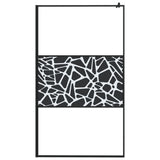 Vidaxl begehete Duschwand mit Steinmotiv 115x195 cm ESG Glas schwarz