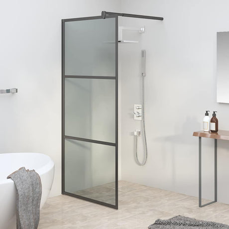 Vidaxx begehbare Duschabtrennung 80x195 cm dunkles ESG-Glas schwarz