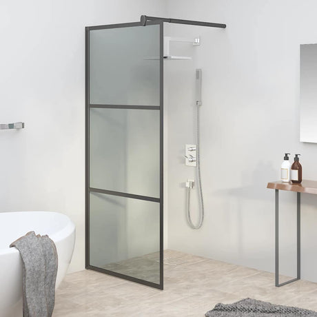 Vidaxl begehete Duschwand 90x195 cm dunkler ESG-Glas schwarz
