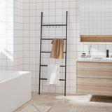VIDAXL -Handtuchregal mit 5 Stufen, schwarz 58x175 cm, Eisen