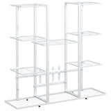 Vidaxl Blumenstandard 94.5x25x89 cm Eisenweiß