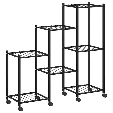 Vidaxl Blütenstandard mit Rädern 83x25x83.5 cm Eisen schwarz