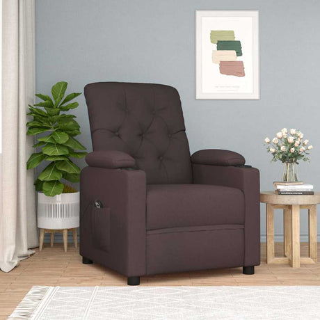 Vidaxl fauteuil verstelbaar elektrisch stof donkerbruin