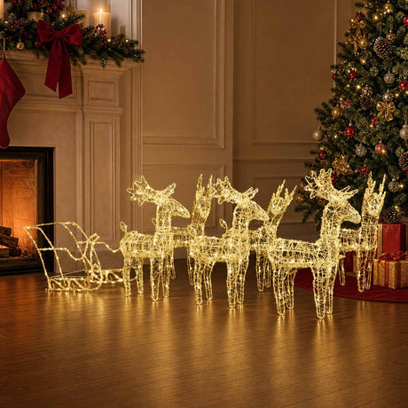 Vidaxl Weihnachtsdekorationen Rentier und Ärmel 320 LEDs Acryl