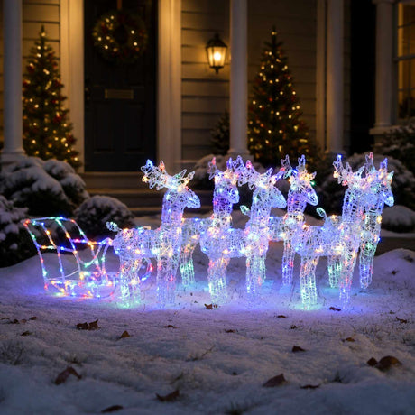 Vidaxl Weihnachtsdekorationen Rentier und Ärmel 320 LEDs Acryl