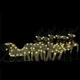 VidaXL Outdoor-Weihnachtsdekoration Rentier und Schlitten 140 LEDs goldfarben