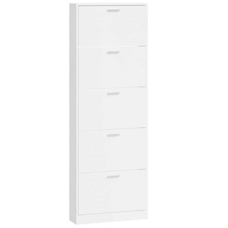 Vidaxx Schuhschrank 59x17x169 cm lackiertes Holz Hochglanz weiß