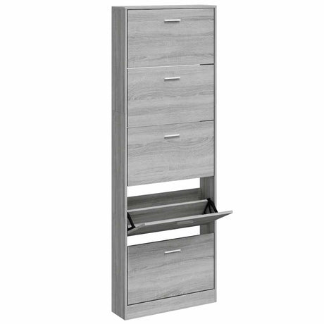 VIDAXL -Schuhschrank 59x17x169 cm Eigenschaften Holzgrau Sonoma Eiche Farbe