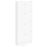 Vidaxl Schuhschrank 59x17x150 cm verarbeitetes Holz weiß