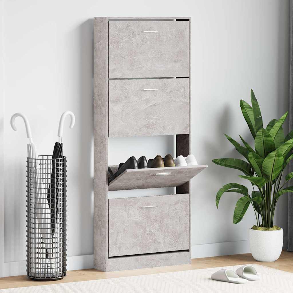 Vidaxx Schuhschrank 59x17x150 cm Holzwerkstoff betongrau