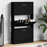 Vidaxl Schuhschrank 59x17x108 cm propertiertes Holzschwarz