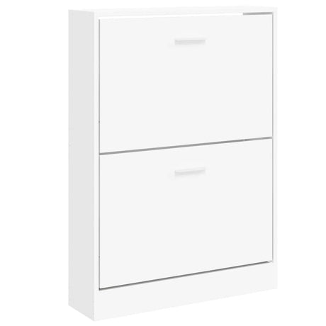 Vidaxl Schuhschrank 59x17x81 cm verarbeitetes Holz weiß