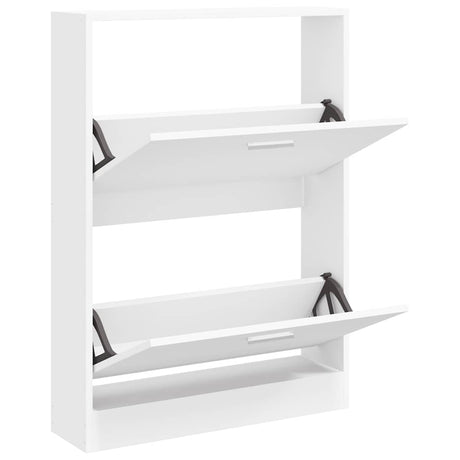 Vidaxl Schuhschrank 59x17x81 cm verarbeitetes Holz weiß