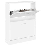 Vidaxl Schuhschrank 59x17x81 cm verarbeitetes Holz Hochglanz weiß