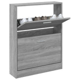 Vidaxl Schuhschrank 59x17x81 cm verarbeitetes Holzgrau Sonoma