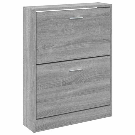 Vidaxl Schuhschrank 59x17x81 cm verarbeitetes Holzgrau Sonoma