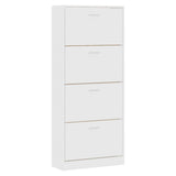Vidaxl Schuhschrank 63x24x147 cm verarbeitetes Holz weiß