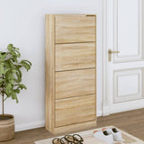 VIDAXL -Schuhschrank 63x24x147 cm propertiertes Holz Sonoma Eiche gefärbt