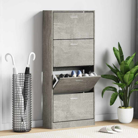 Vidaxx Schuhschrank 63x24x147 cm Holzwerkstoff betongrau