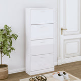 Vidaxx Schuhschrank 63x24x147 cm lackiertes Holz Hochglanz weiß
