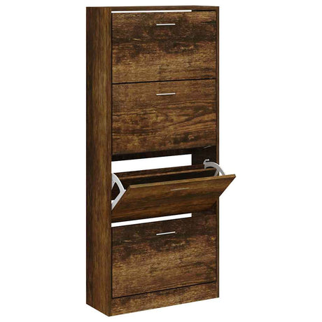 Vidaxx Schuhschrank 63x24x147 cm verarbeitetes Holz, geräucherte Eiche