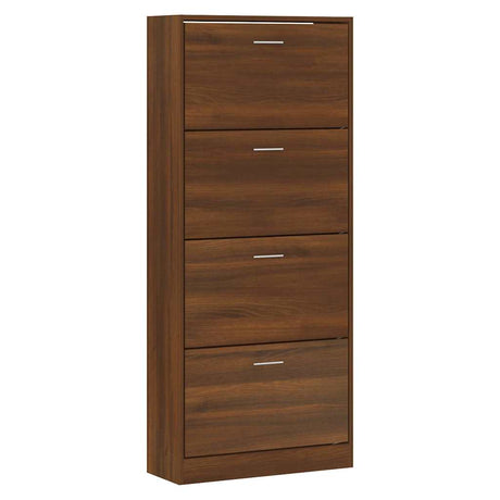 Vidaxx Schuhschrank 63x24x147 cm, fertige Holzfarbe Eiche braun
