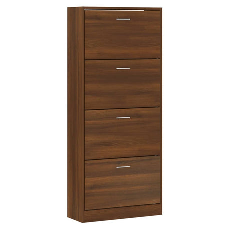 Vidaxx Schuhschrank 63x24x147 cm, fertige Holzfarbe Eiche braun