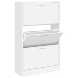 Vidaxl Schuhschrank 63x24x103 cm verarbeitetes Holz weiß