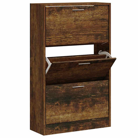 Vidaxx Schuhschrank 63x24x103 cm verarbeitetes Holz, geräucherte Eiche