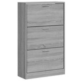 VidaXL Schuhschrank 63x24x103 cm, fertiges Holz, grau Sonoma