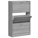 VidaXL Schuhschrank 63x24x103 cm, fertiges Holz, grau Sonoma
