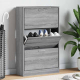 VidaXL Schuhschrank 63x24x103 cm, fertiges Holz, grau Sonoma
