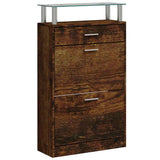 VIDAXL -Schuhschrank 63x24x104 cm verarbeiteter Holzgeräuchchen -Eiche gefärbt