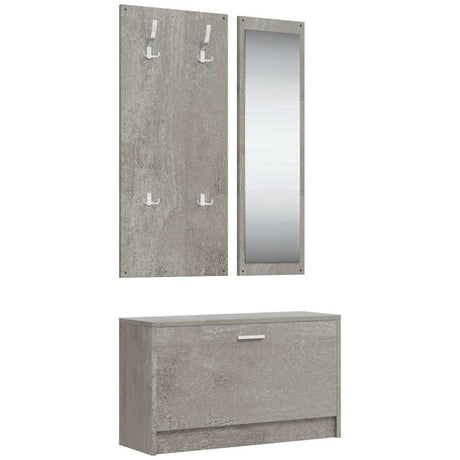 Vidaxl Schuhschrank Set 3-in-1 bearbeitetes Holz Betonglijs