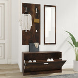 Vidaxl Schuhschrank Set 3-in-1 bearbeitetes Holz Sonoma Eiche farbig