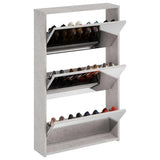Vidaxx Schuhschrank mit Spiegel 3-lagig 63x17x102,5 cm betongrau