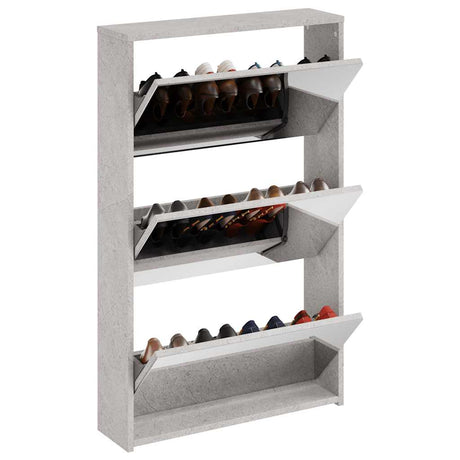 Vidaxl-Schuhschrank mit Spiegel 3-Schicht 63x17x102,5 cm Betonpreis