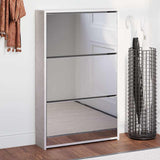 Vidaxx Schuhschrank mit Spiegel 3-lagig 63x17x102,5 cm betongrau
