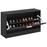 Vidaxx Schuhbank schwarz 80x24x45 cm aus Holz gefertigt