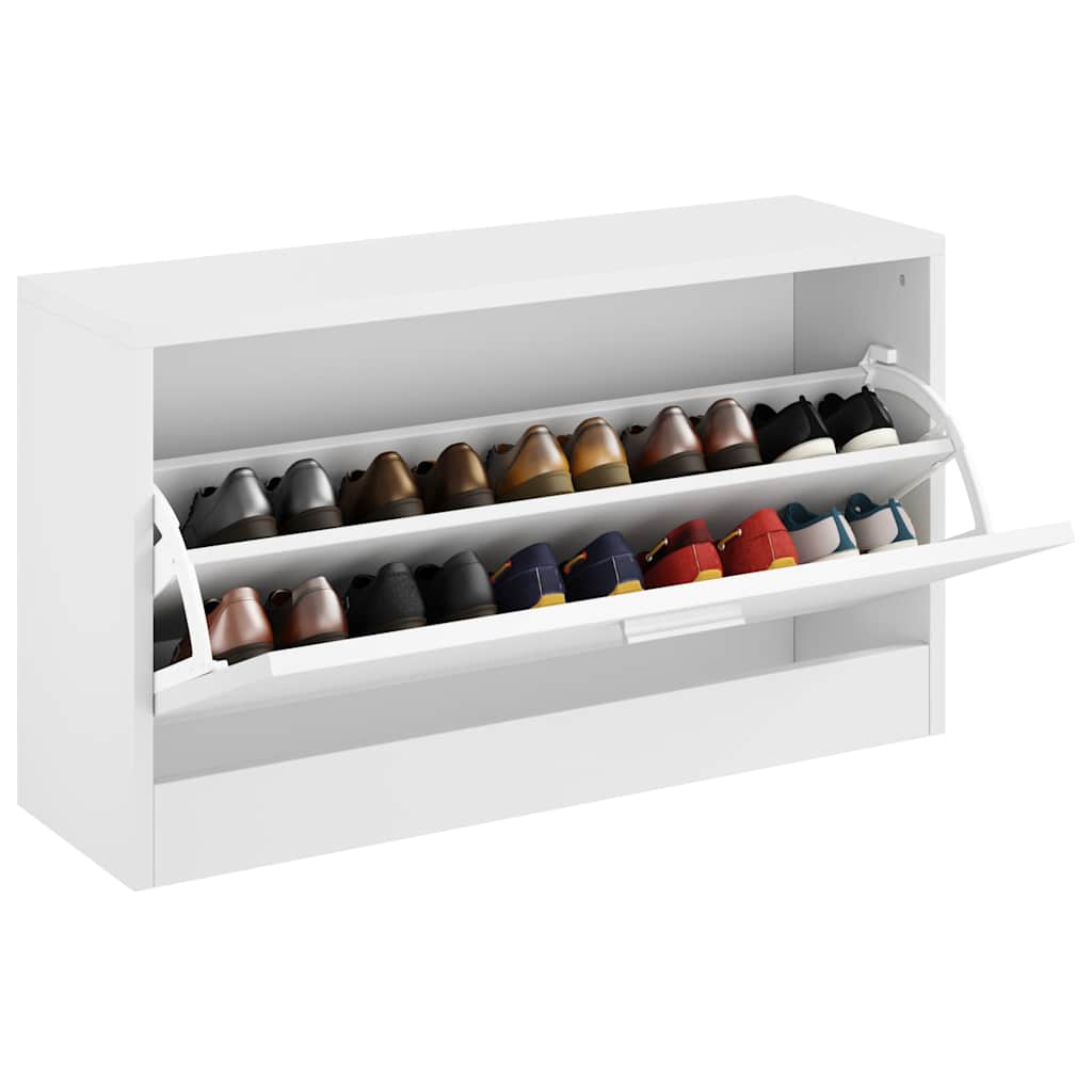 Vidaxx Schuhregal 80x24x45 cm lackiertes Holz Hochglanz weiß