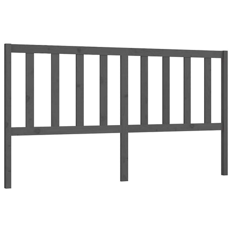 Vidaxl hoofdbord 206x4x100 cm massief grenenhout grijs