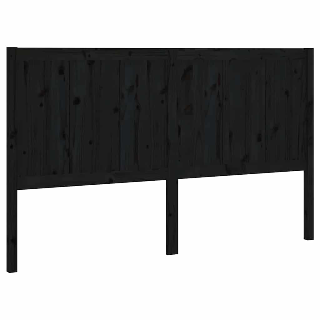 Vidaxl hoofdbord 125,5x4x100 cm massief grenenhout zwart
